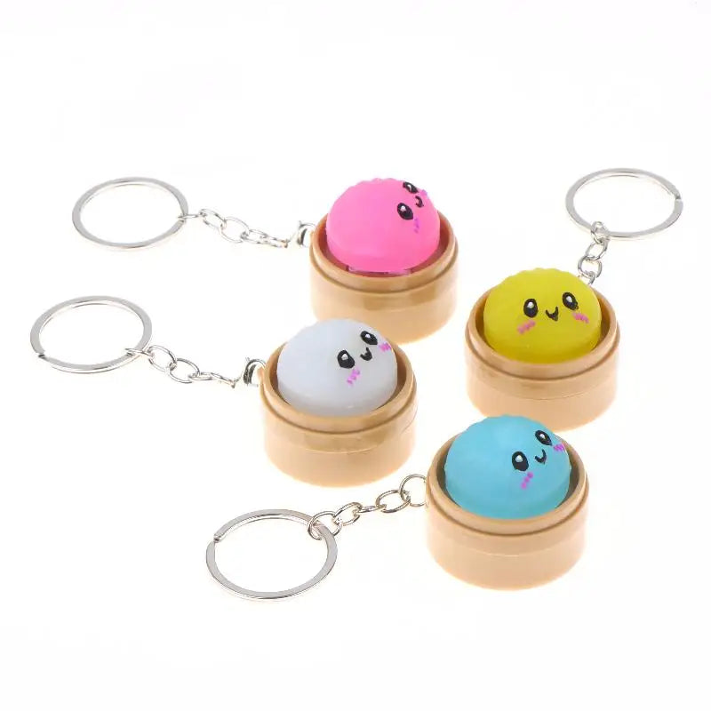 Kawaii Steamed Bun Keychain – Cute Bag Charm & Party Favor Novelty Keychain Nixie