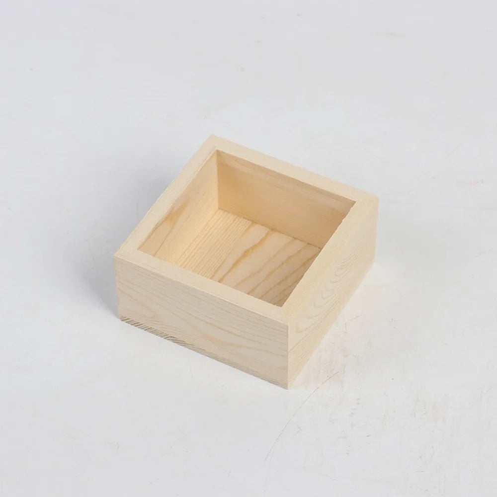 Portable Square Wooden Storage Box – DIY Paintable Organizer