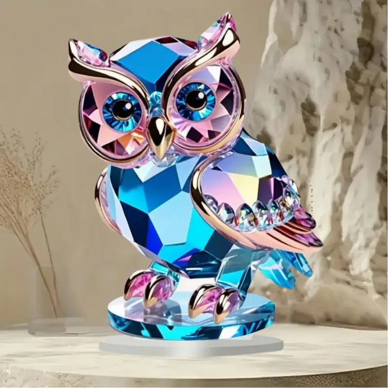 Crystal Acrylic Owl Desktop Ornament | Animal Home Decor Desktop Ornament Nixie