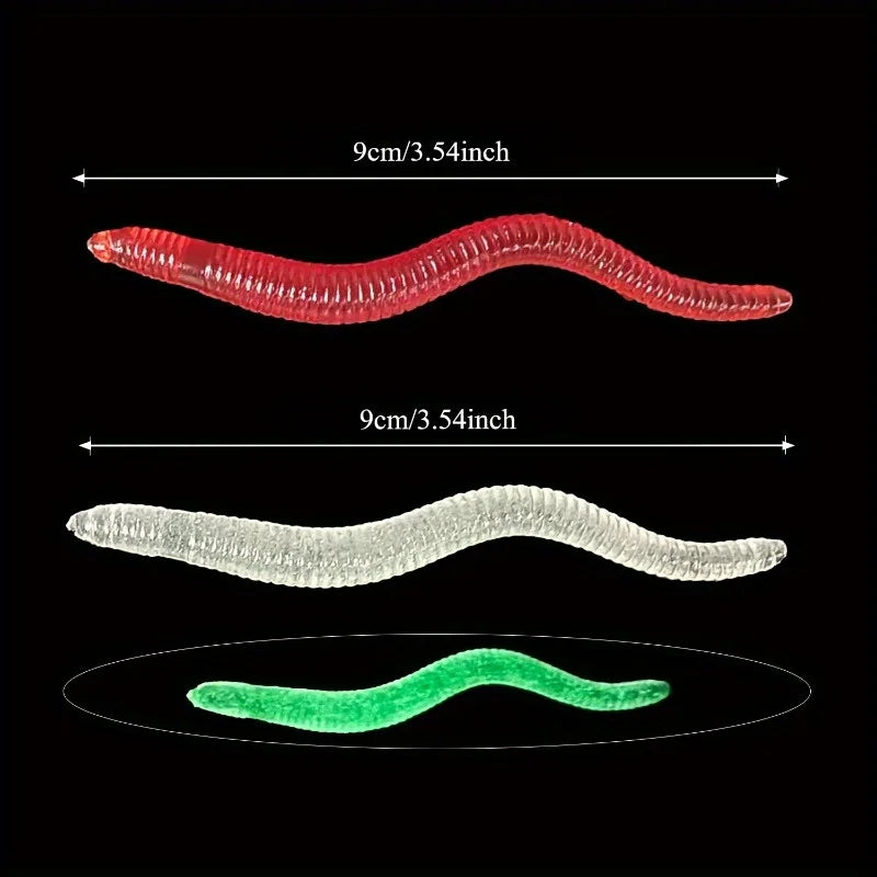 100Pcs 9cm Silicone Worm Fishing Lures – Sinking Soft Baits Fishing Soft Baits Nixie