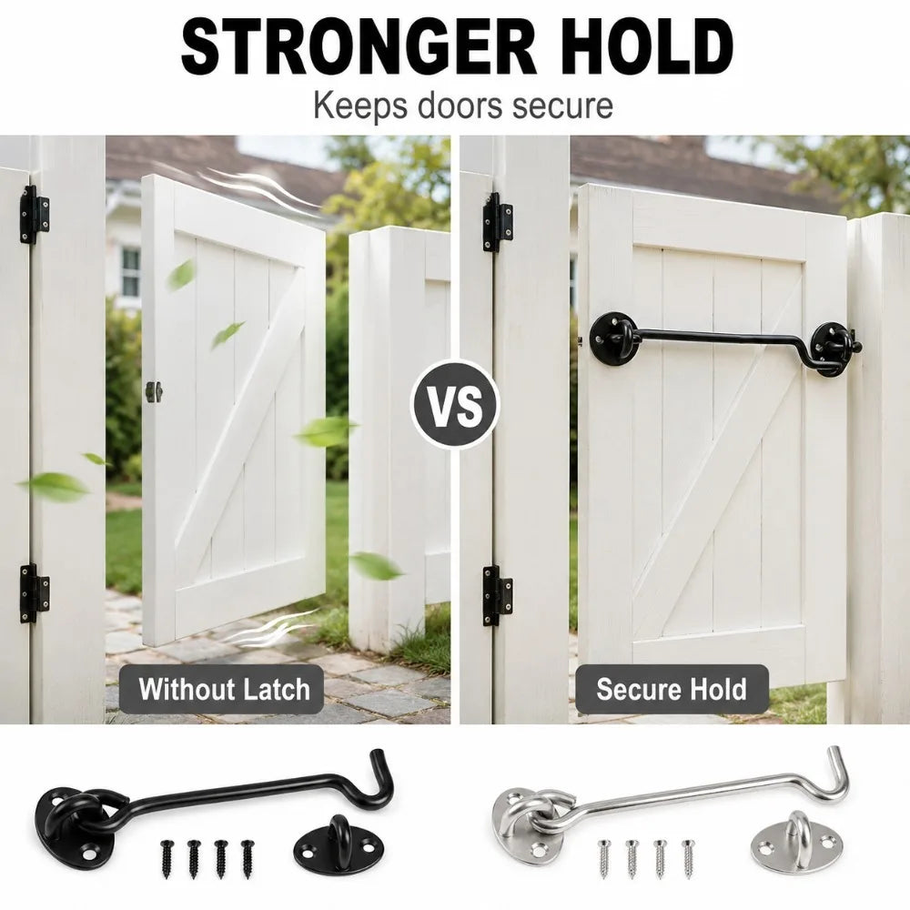 Stainless Steel Wind Hook Door Window Latch – Heavy Duty Lock Door Window Latch Nixie