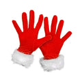 Santa Claus Red & White Fur Gloves – Christmas Costume Mittens Costume Gloves Nixie Red