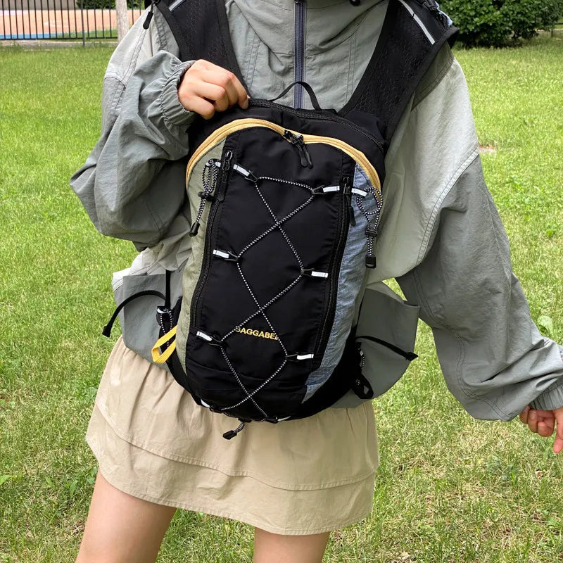 Nixie Color-Block Plaid Hiking Backpack – Unisex Travel Bag Hiking Backpack Nixie