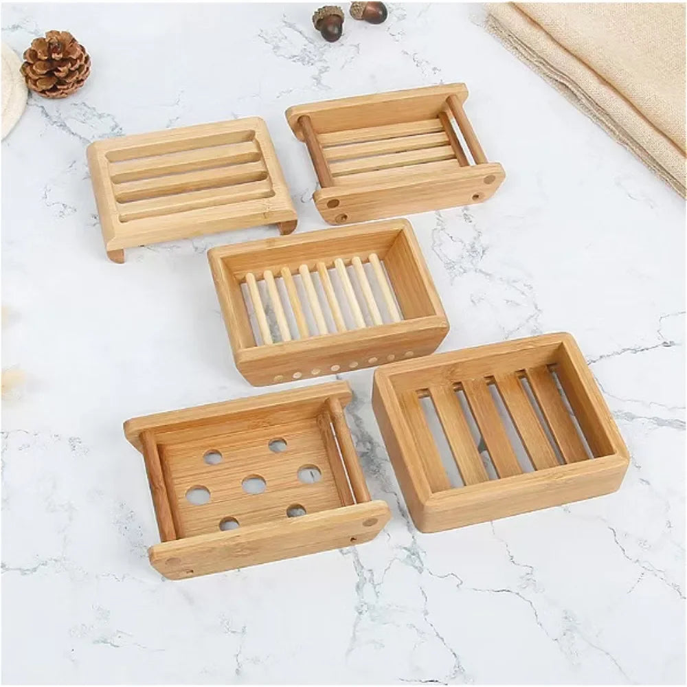 Bamboo Wood Soap Dish Holder with Drain for Bathroom Bamboo Soap Dish Nixie