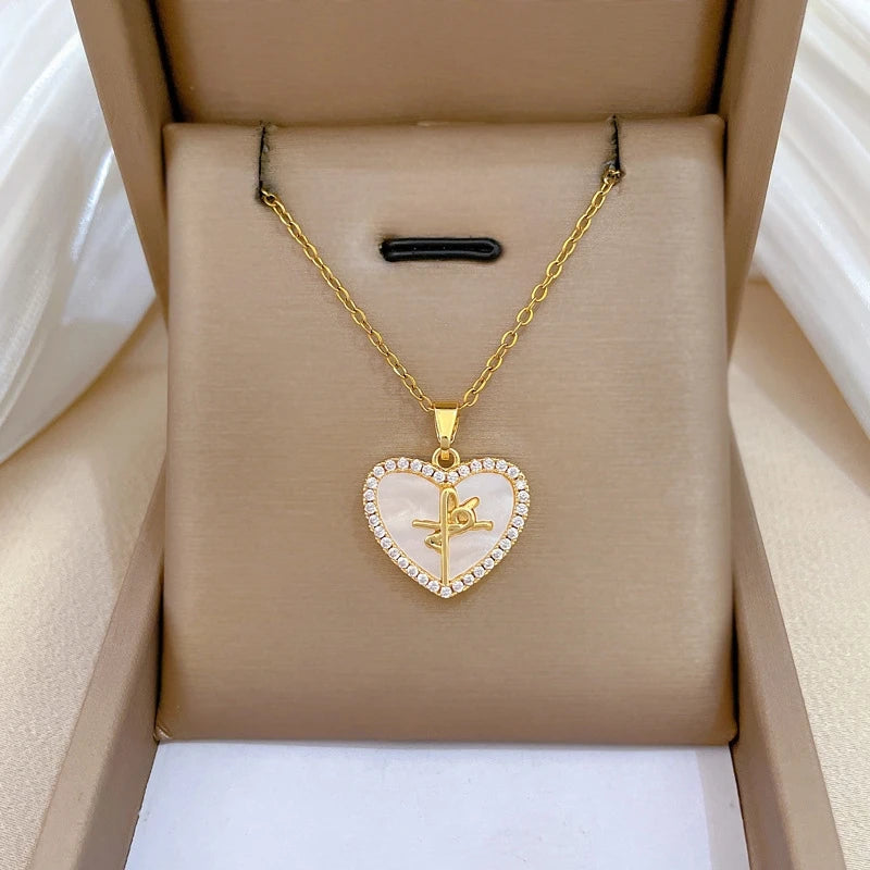 Heart Pendant Necklace – Gold Minimalist Stainless Steel Choker Pendant Necklace Nixie