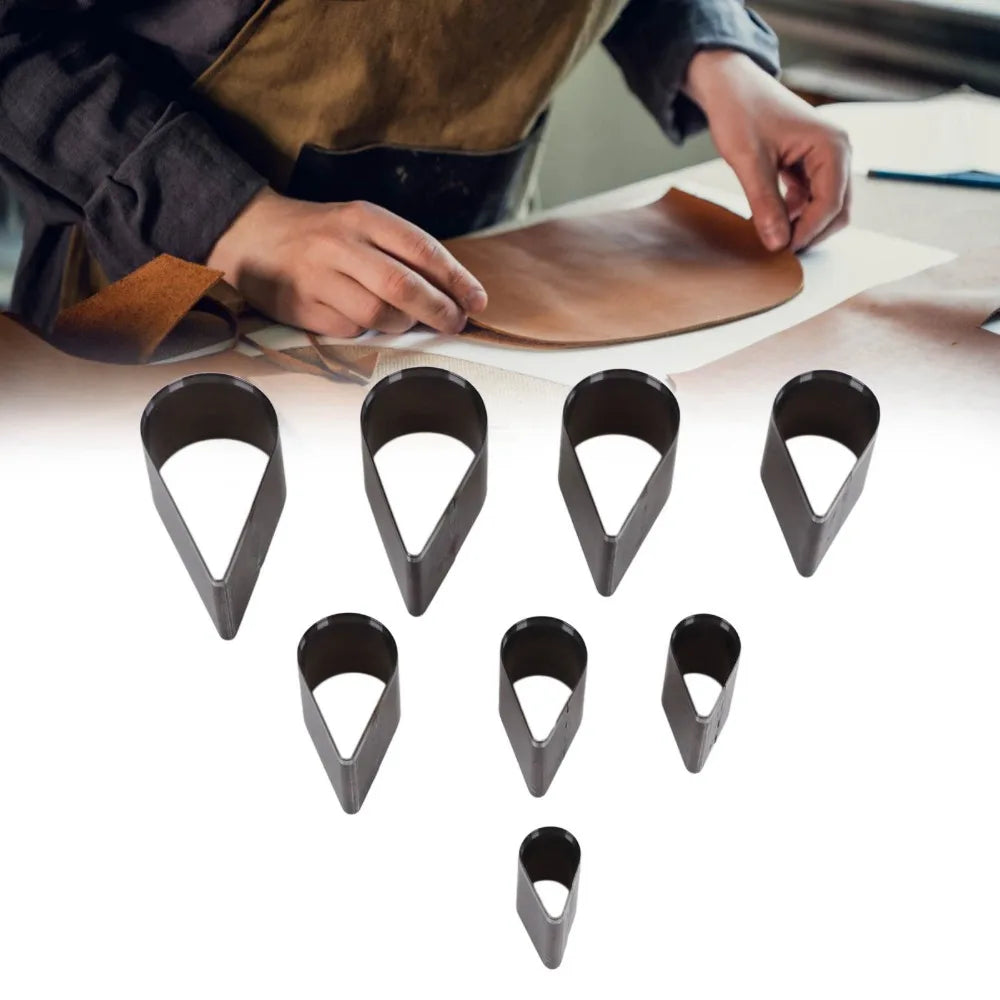 8-Piece Teardrop Leather Cutting Dies Set with Storage Box Leather Cutting Dies Nixie