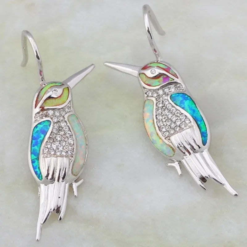 Bird Opal Earrings 925 Sterling Silver | Women's Jewelry Opal Stud Earrings Nixie