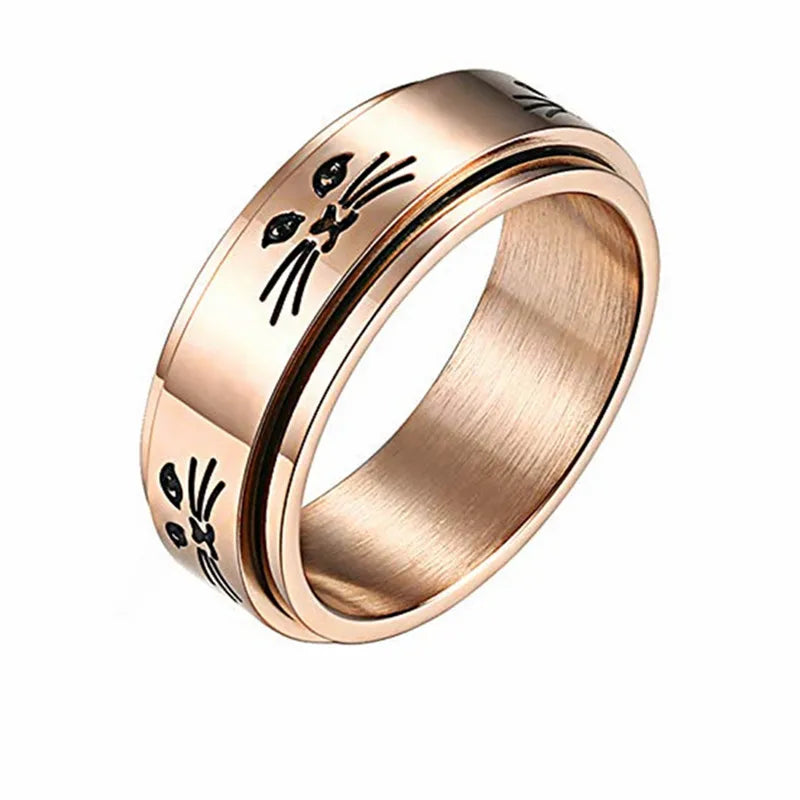 Stainless Steel Spinner Fidget Ring – Punk Skull Star Unisex Spinner Fidget Ring Nixie