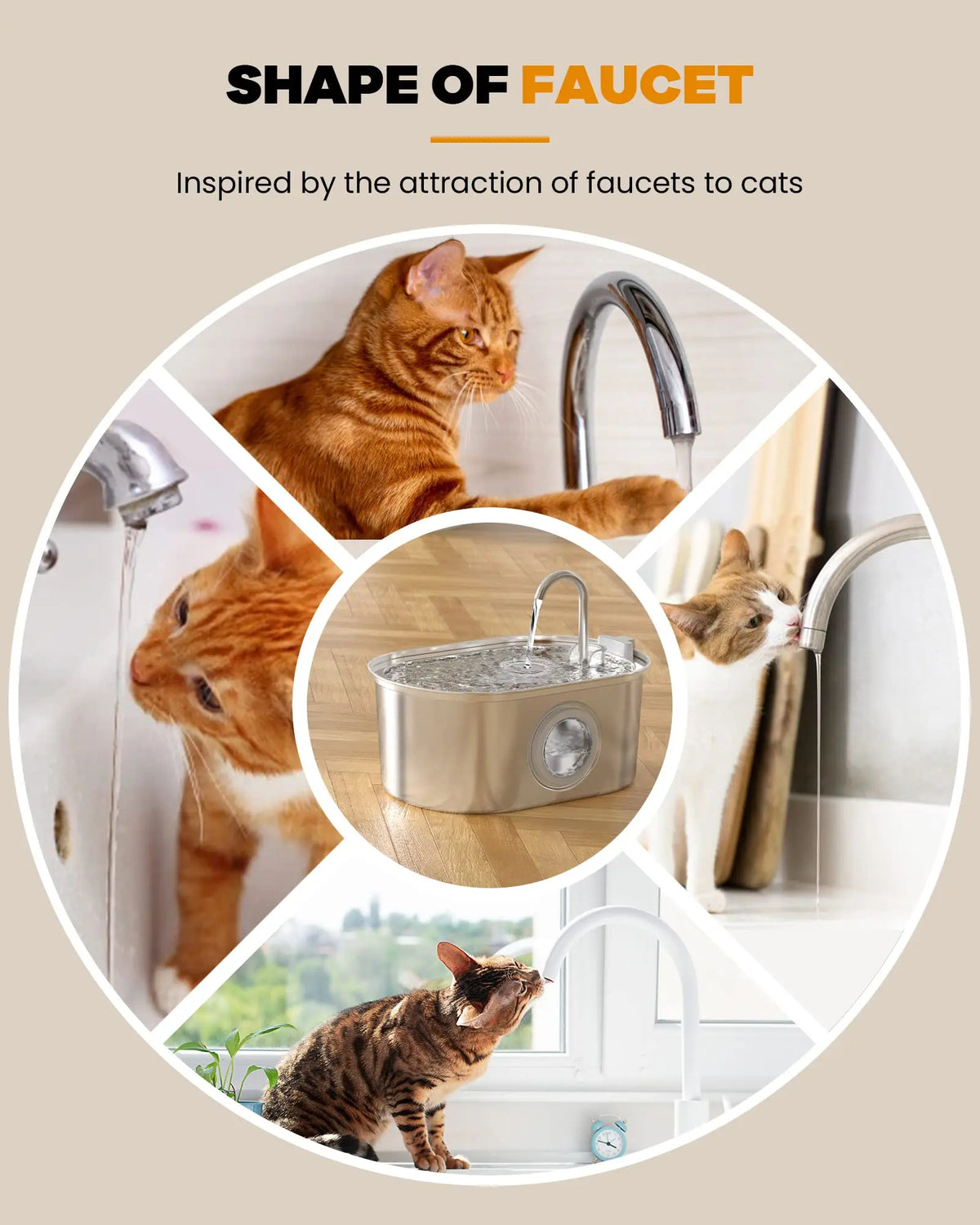 NautyPaws 3.2L Stainless Steel Cat & Dog Water Fountain Pet Water Fountain Nixie