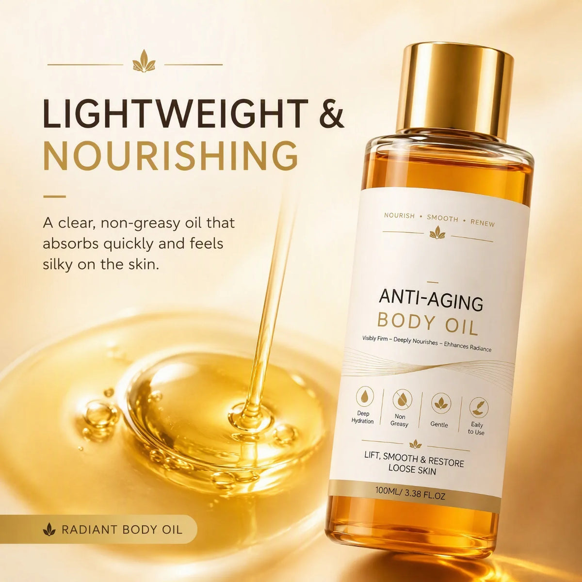 Nixie Firming Body Oil – Hydrating & Smoothing Skin Care Body Oil Nixie