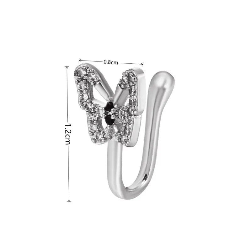 Clip-On U-Shaped Nose Stud No Piercing Zirconia | Nixie Clip-On Nose Stud Nixie