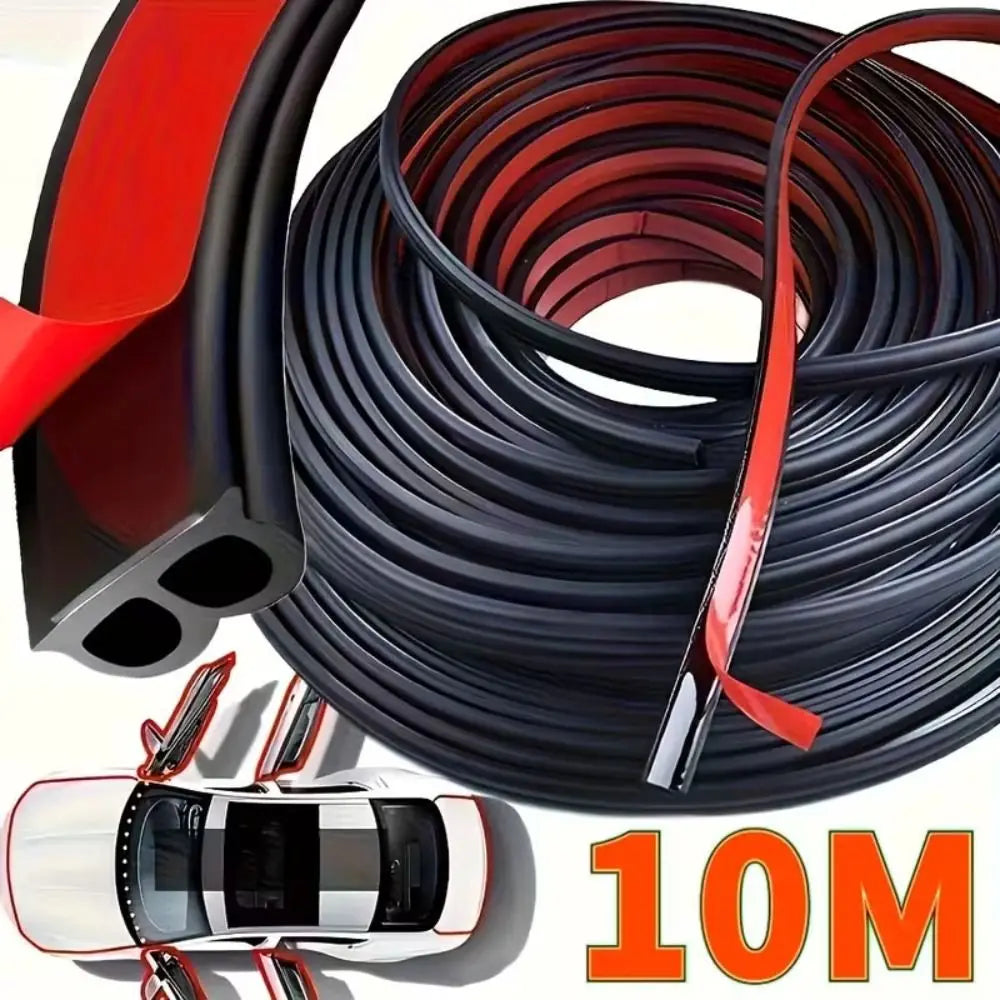 B Shape Rubber Car Door Seal Strip 5M/10M Weatherstripping Car Door Seal Strip Nixie