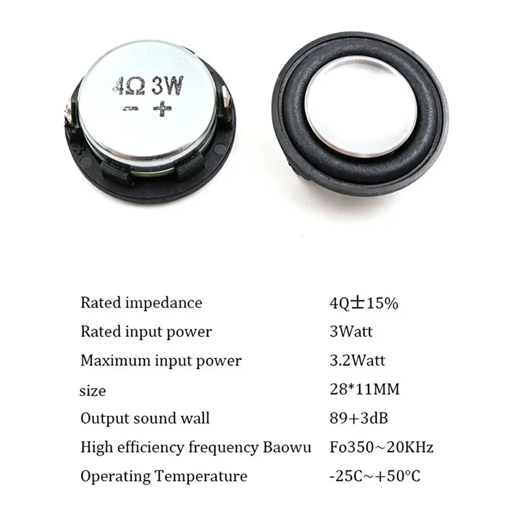 Mini Neodymium Speaker 20/24/28mm 4Ohm 3W Full Range DIY Mini Neodymium Speaker Nixie