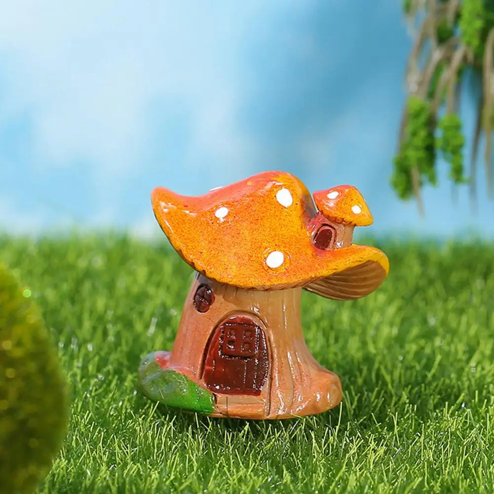 Resin Mushroom House Fairy Garden Miniature Ornament Decor Miniature Garden Ornament Nixie