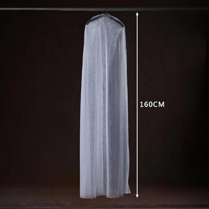 Transparent Tulle Dress Dust Cover 160/180/200cm – White Mesh Garment Dust Cover Nixie A1-160cm