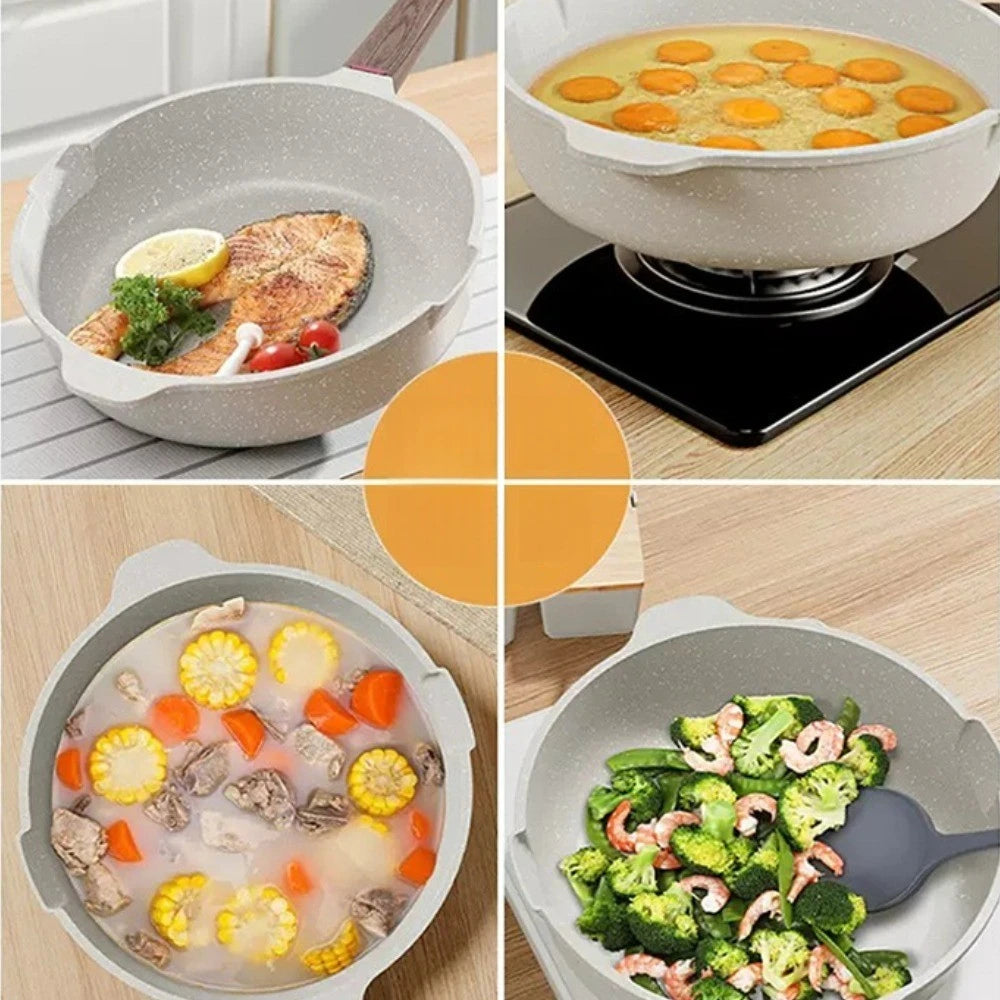 FEB.WIND Nonstick Frying Pan with Lid – Gas & Induction Ready Nonstick Frying Pan Nixie