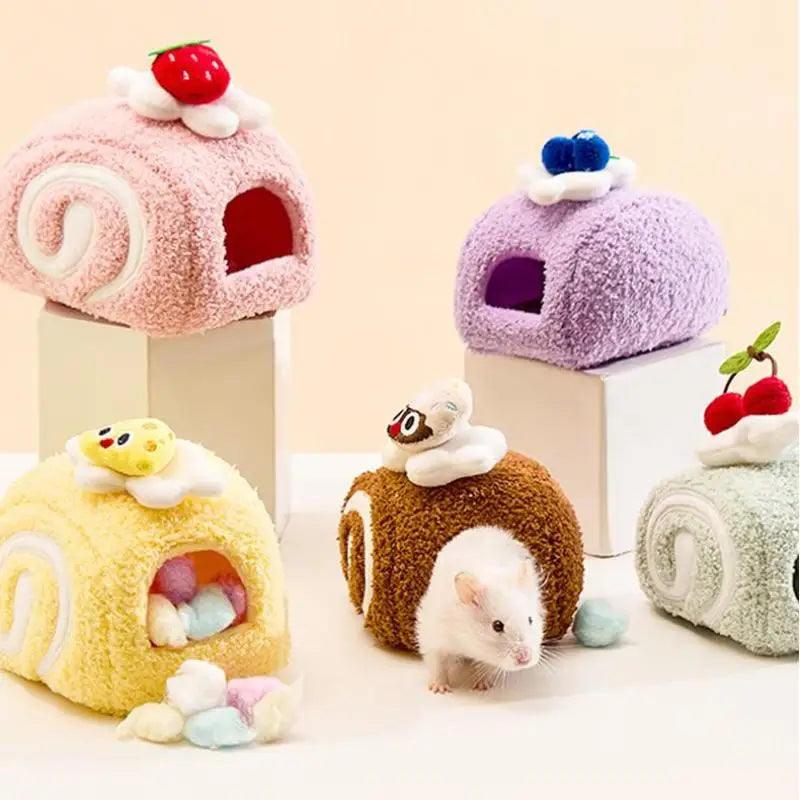 Cute Cake Plush Hamster House – Small Pet Nest & Hideout Small Pet Nest Nixie