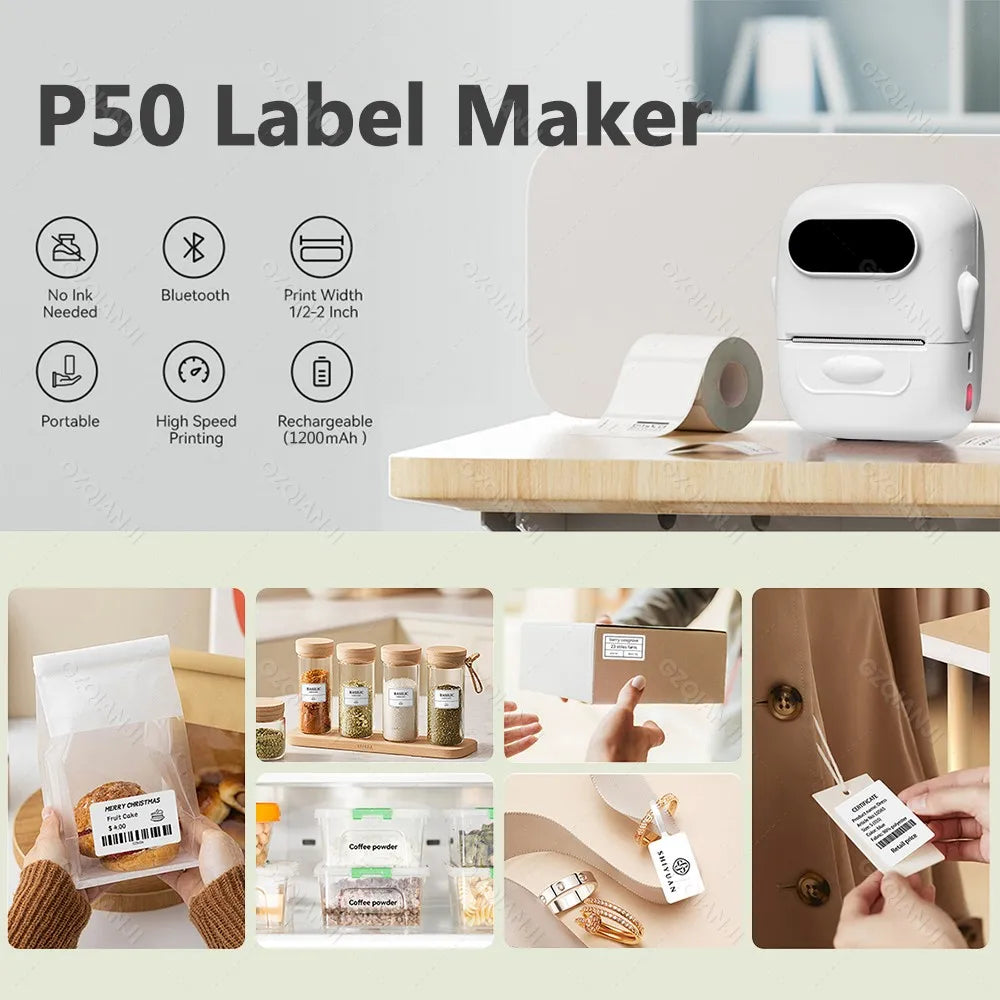 Marklife X2/P50 Bluetooth Thermal Label Printer & Sticker Papers