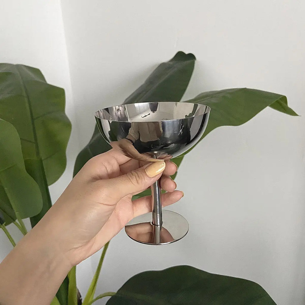 Stainless Steel Retro Goblet Ice Cream Dessert Bowl & Fruit Cup Dessert Serving Goblet Nixie