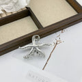 Ocean Starfish Hair Claw Clip Gold Metal Large Barrette Hair Claw Clip Nixie Silver-M