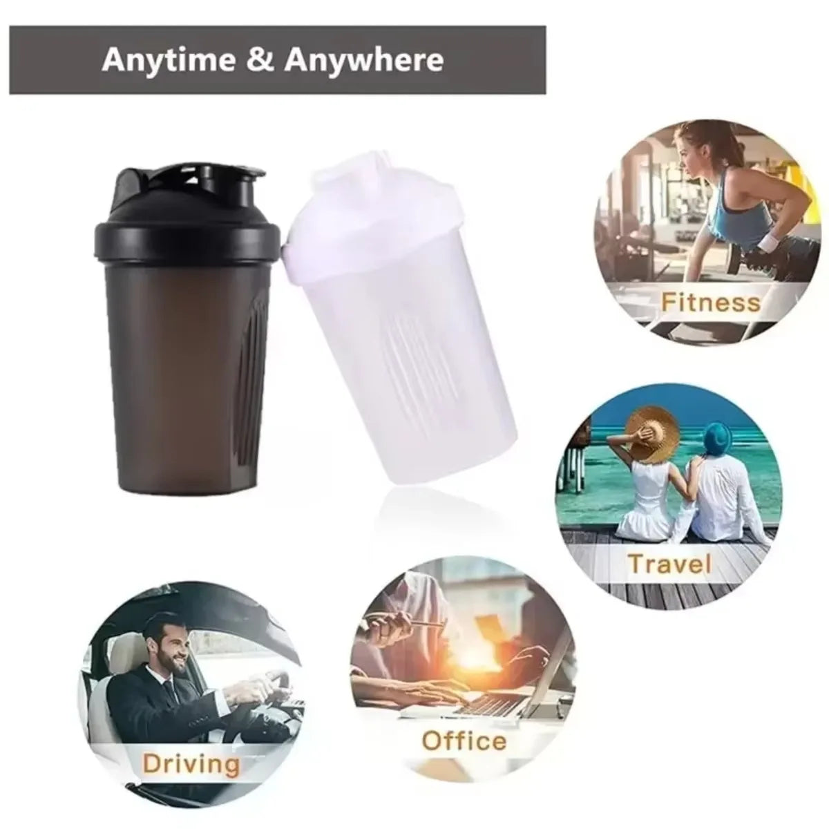 400ml Tritan Protein Shaker Cup with Metal Ball | 30oz Sport Protein Shaker Bottle Nixie