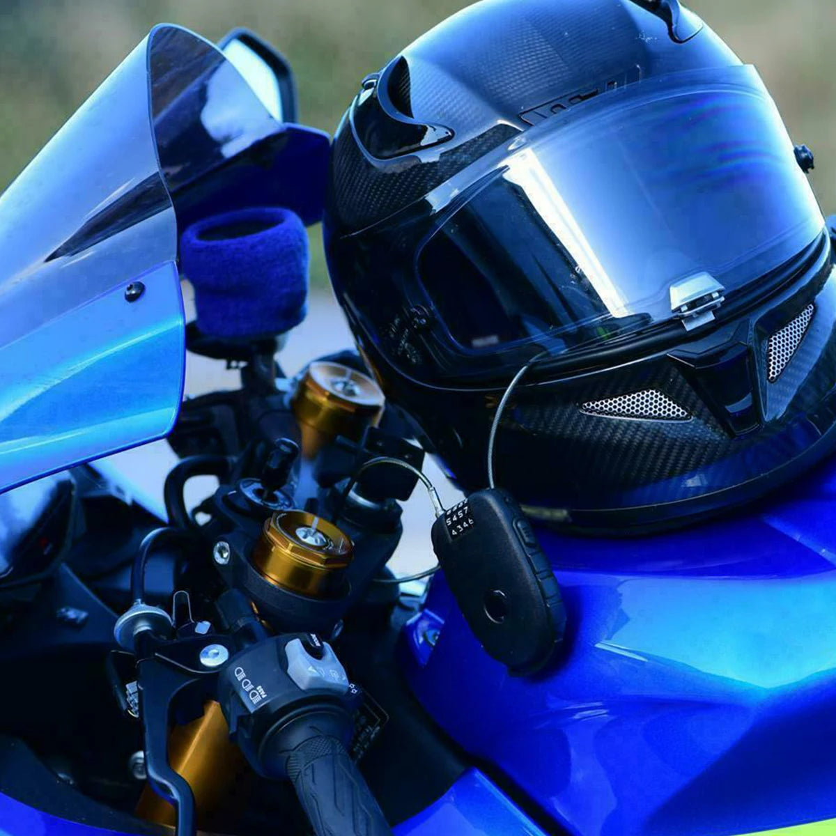 Motorcycle Helmet Cable Lock – Steel Wire Password Lock Cable Combination Lock Nixie