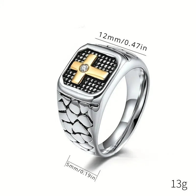 Punk Cross Ring Silver Gold Vintage Unisex Sizes 6–10 Fashion Ring Nixie