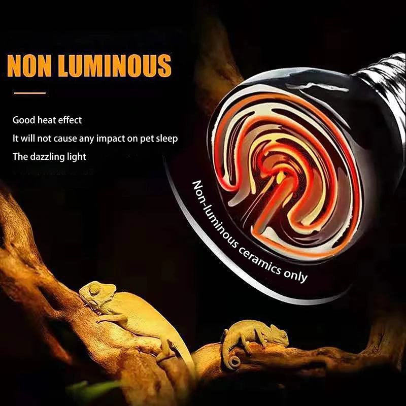 Far Infrared Ceramic Heating Lamp E27 Reptile Pet Warmer 20-80W Reptile Heating Lamp Nixie