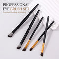 5-Piece Professional Eyeshadow Brush Set – Black Gold Handle Eyeshadow Brush Set Nixie Default Title