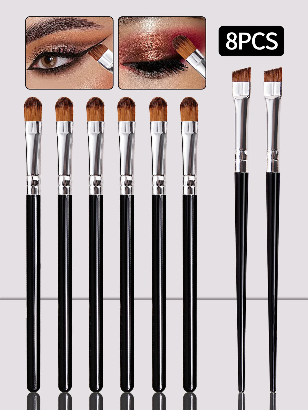 8-Piece Eye Makeup Brush Set – Eyeshadow, Liner & Brow Brushes Eye Makeup Brushes Nixie