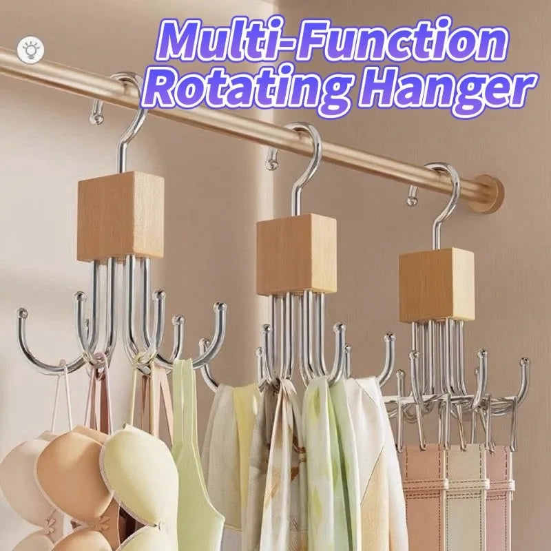 360° Rotating Hook Rack Organizer for Scarves, Belts & Ties