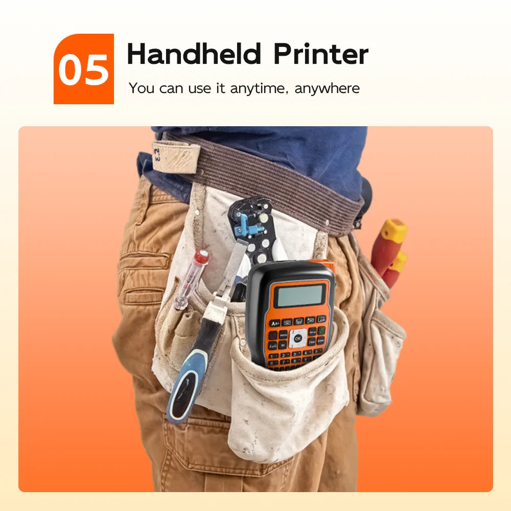 MarkDomain E1000PRO Handheld Label Printer – TZe HSe 6-12mm Handheld Label Printer Nixie