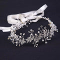 Silver-Plated Crystal Bridal Hair Band – Handmade Wedding Garland Bridal Hair Band Nixie SKU1