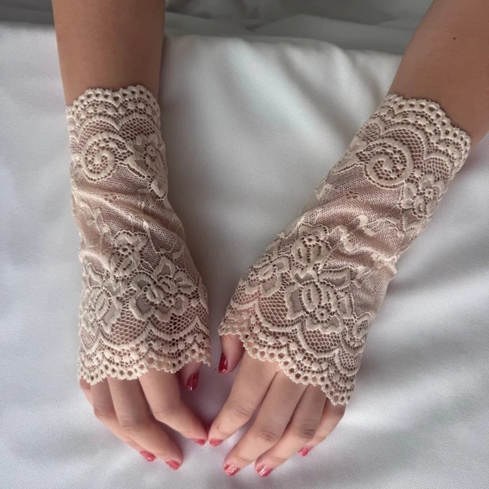 Embroidered Lace Detachable Fake Sleeves | Elastic Wrist Cuffs Lace Arm Warmers Nixie