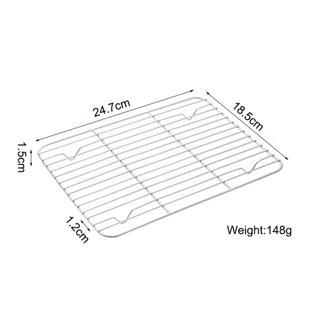 Stainless Steel Cooling Rack – Non-Stick BBQ & Baking Tray