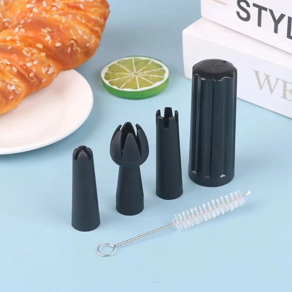 5-Piece Whipped Cream Piping Tips Set – Cake Decorating Nozzles Cake Decorating Tips Nixie
