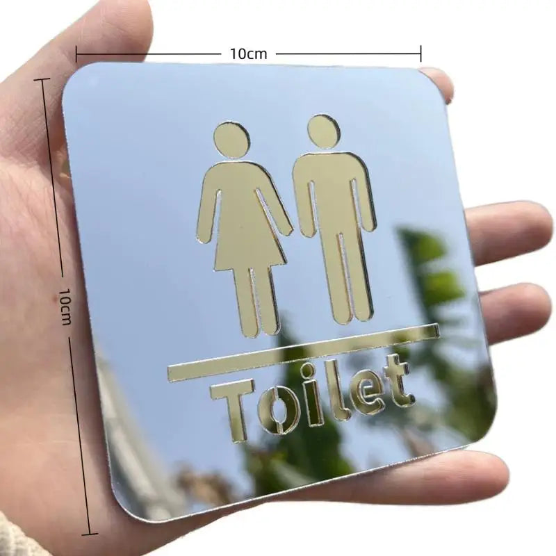 3D Acrylic Self-Adhesive Restroom Sign Men Women – 10cm Restroom Wall Sign Nixie