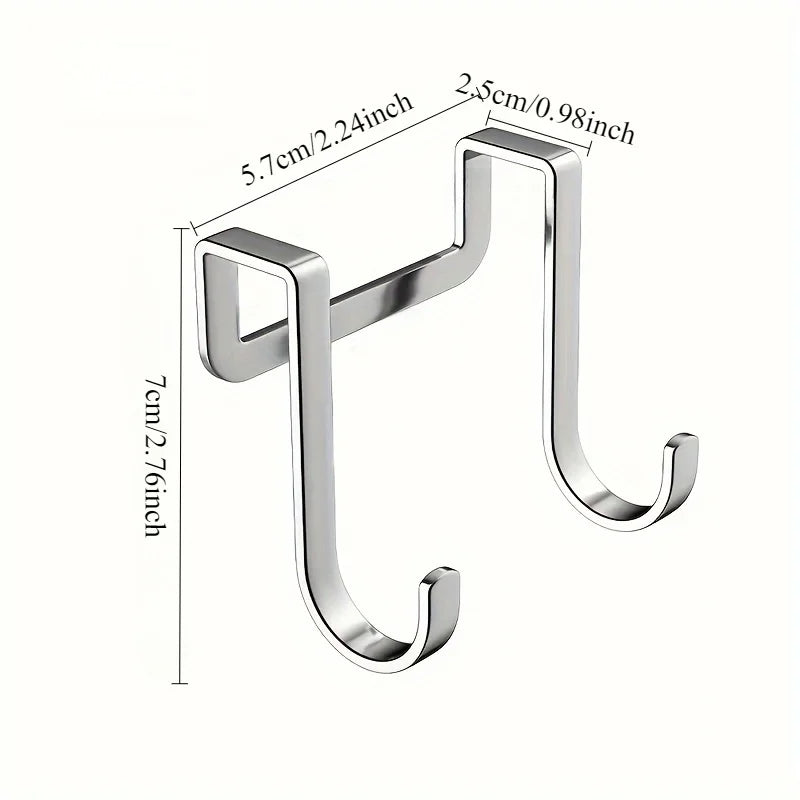 Stainless Steel Double S-Hook | No-Drill Kitchen & Bath Hanger Storage Hook Nixie