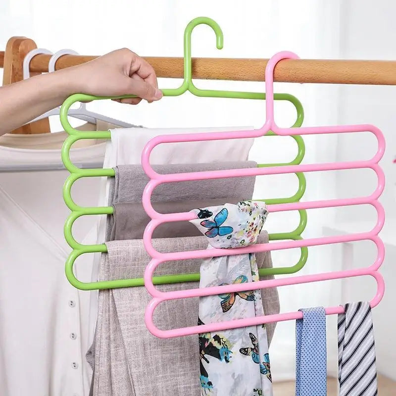 5-Tier Pants Hanger Space-Saving Anti-Slip Closet Organizer Multi-Layer Clothes Hanger Nixie