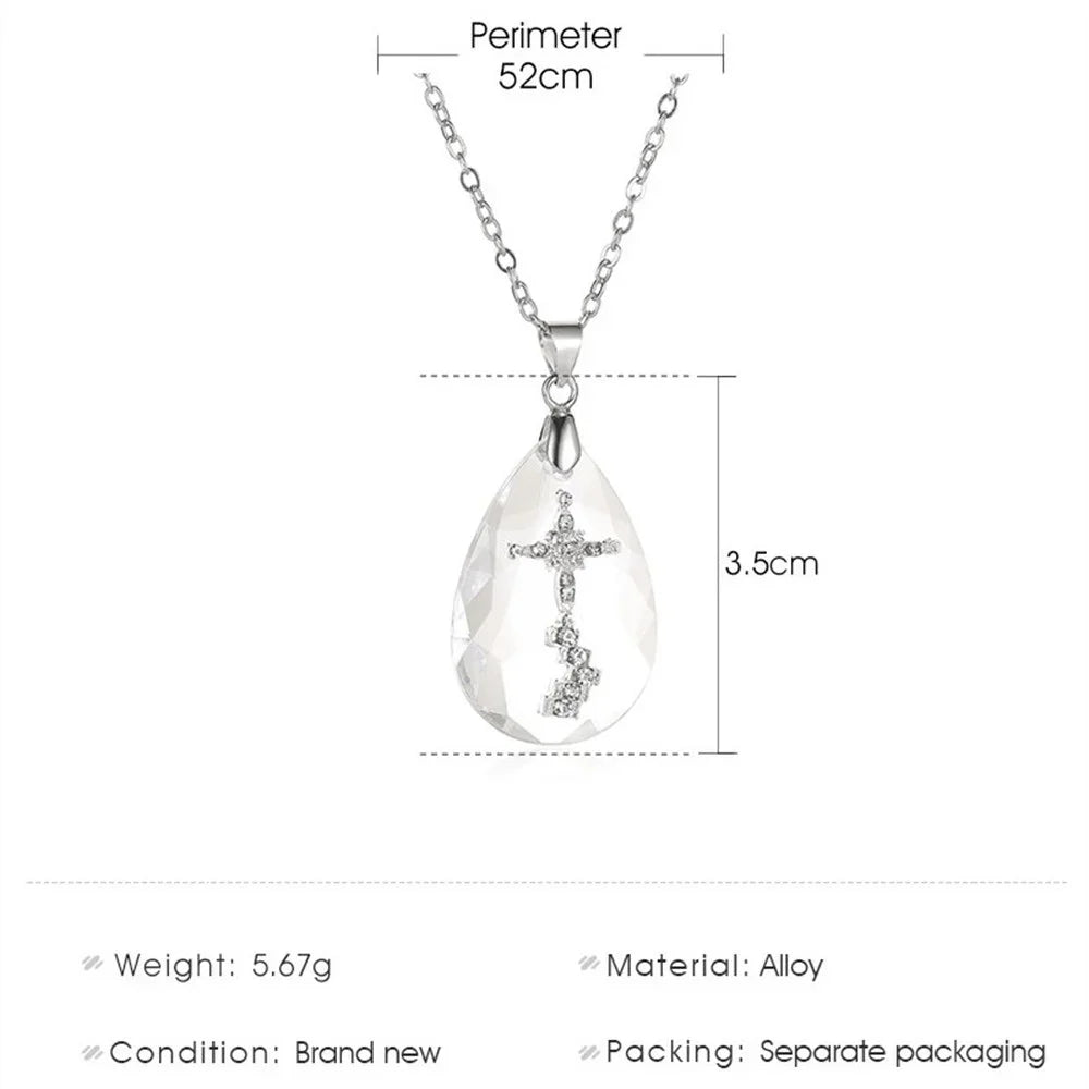 Crystal Cross Pendant Necklace – Unisex Fashion Jewelry Gift Pendant Necklace Nixie