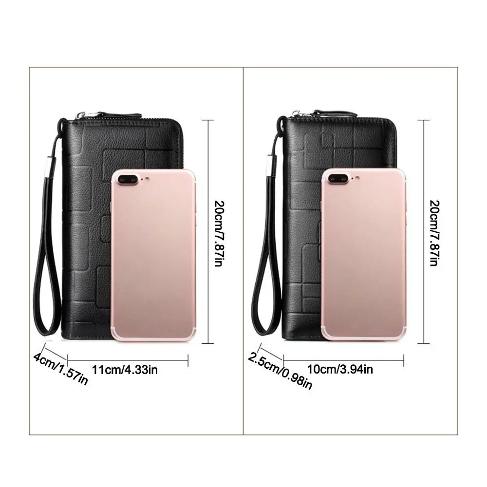 Men's Large Capacity PU Leather Zipper Wallet – Multi-Card Leather Zipper Wallet Nixie