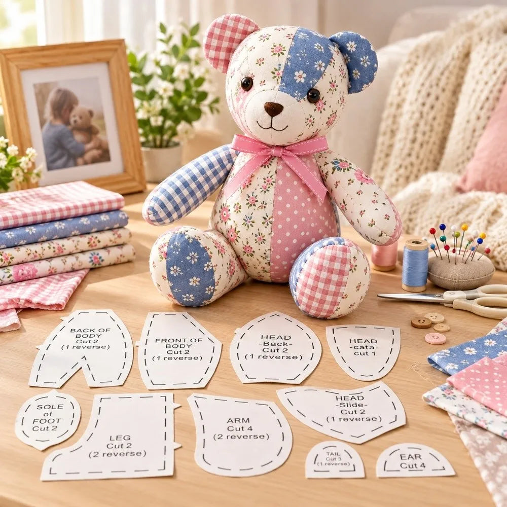 15" Memory Bear Sewing Template Set – 10-Pc Plastic Rulers