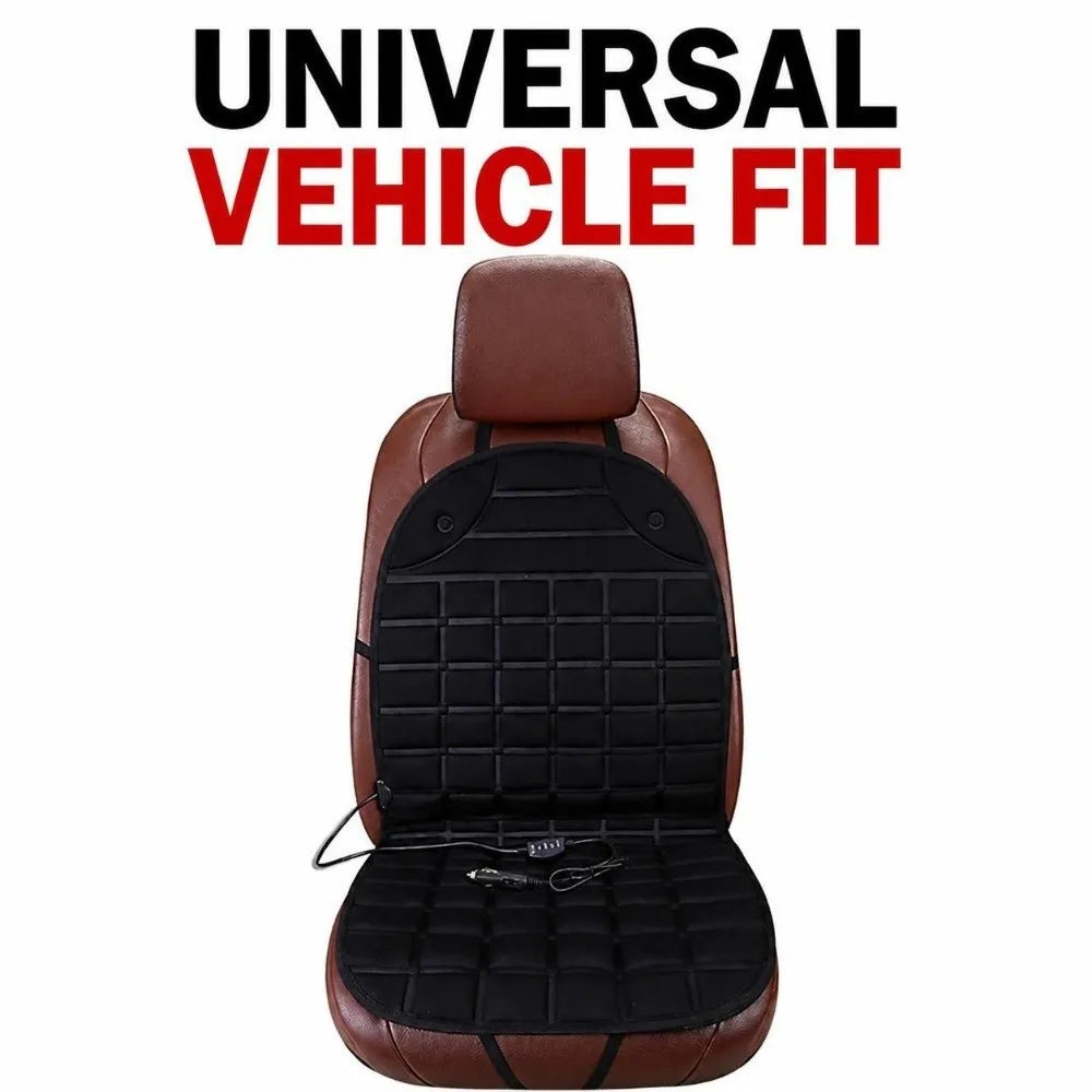 12V Car Heated Seat Cushion with Backrest – Universal Fit Heated Seat Cushion Nixie