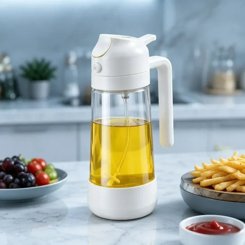 Olive Oil Sprayer Dispenser 2-in-1 Glass Bottle 15.89oz Oil Sprayer Dispenser Nixie