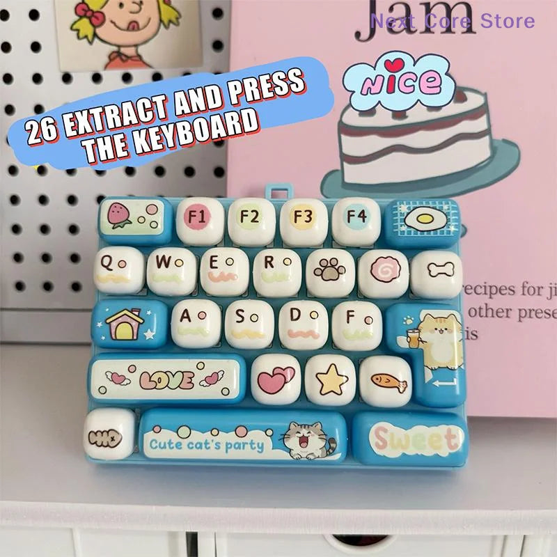 26-Key Mini Keyboard Fidget Toy – Cute Desk Decoration Gift Fidget Toy Nixie