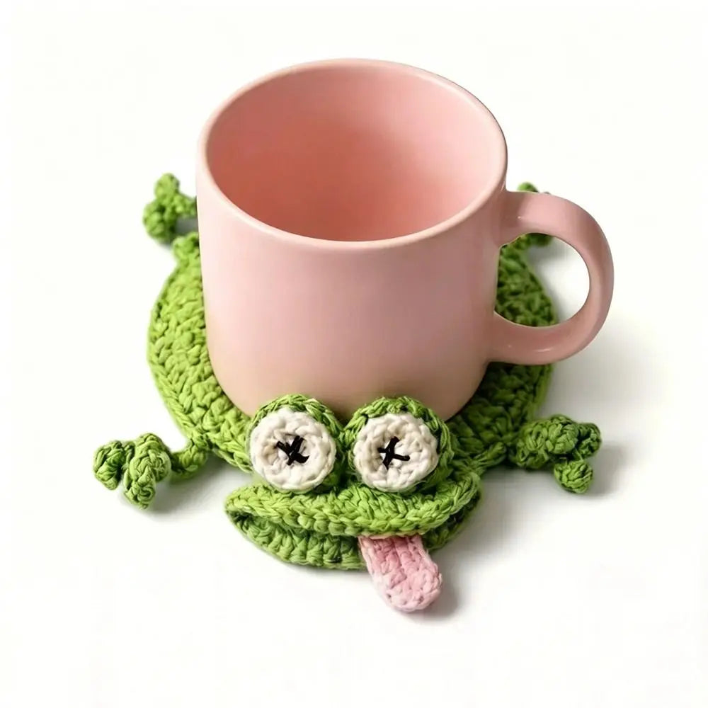 Handmade Crochet Animal Coaster – Cute Knitted Cup Mat Crochet Coaster Nixie