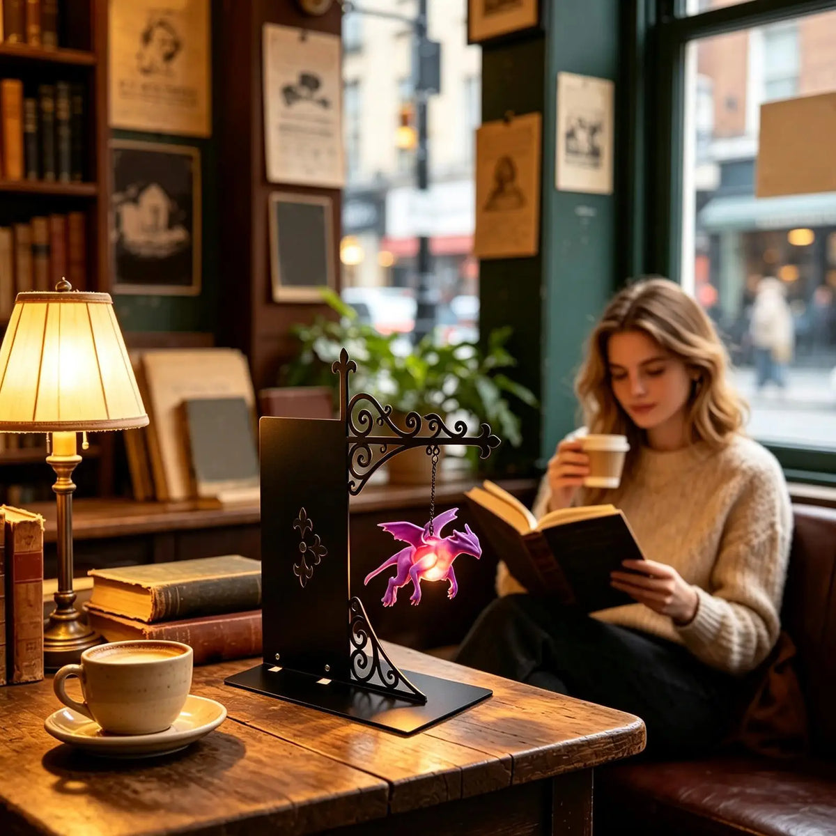 Floating Dragon Bookshelf Lamp – Fantasy LED Shelf Light
