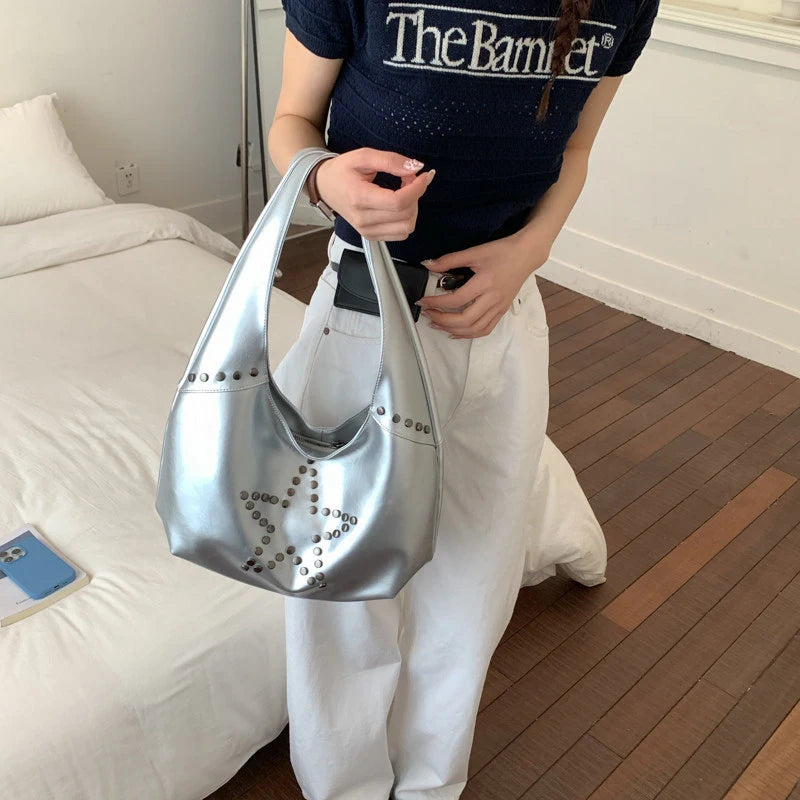Korean Star Rivet Crossbody Bag – Large Capacity Shoulder Bag Crossbody Shoulder Bag Nixie