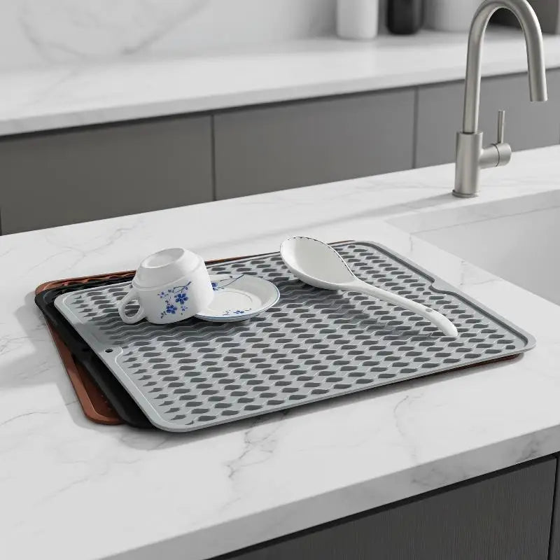 Silicone Dish Drying Mat 16x12" Non-Slip, Food Grade, Fast Drain Dish Drying Mat Nixie