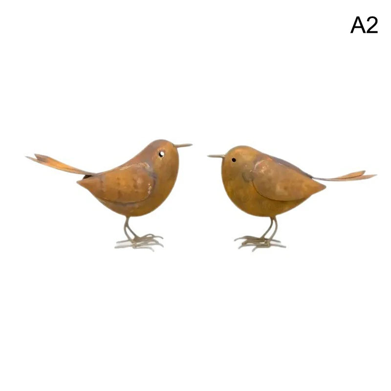 Rustic Metal Bird Statue – Iron Art Outdoor Garden Sculpture Garden Bird Sculpture Nixie A2